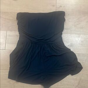 Black Strapless Romper